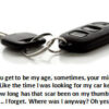 Car keys with humorous forgetfulness text.