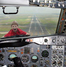 Look, Daddy! I landed the Space Shuttle!