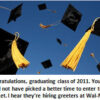 Graduation caps in the air, 2011.