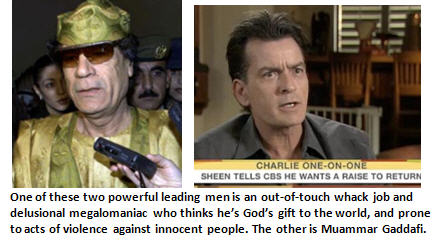 VFTB Exclusive: Breaking News! Sheen and Gaddafi agree to a job swap
