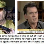 Sheen Gaddafi side by side