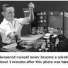 Boy conducting a science experiment with enthusiasm.