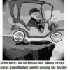 Cartoon car driving off a cliff.