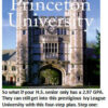 Princeton University building with humorous text.