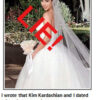 Bride with "LIE!" text overlay.