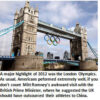 Tower Bridge with Olympic rings, London 2012.