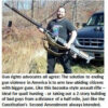 Man holding large rifle in outdoor setting.