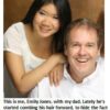 Smiling girl and man posing together.