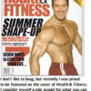 Fitness magazine cover with muscular man.