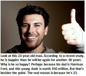 The secret to happiness: Always remain twenty-three