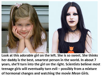 Are all teenage daughters evil? (Part one of a two-part post)
