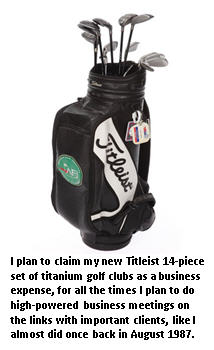 tax deduction - golf clubs