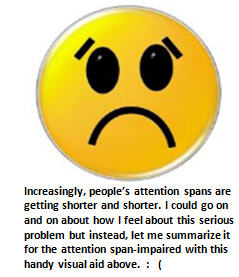 America’s worsening attention span probl – Hey, Pam just texted me :  )