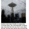 Space Needle in rainy Seattle weather.
