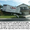 Truck stuck on sloped driveway, humorous mishap.