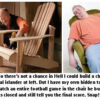 Man building chair; another man relaxing.