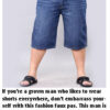 Man in denim shorts and sandals.