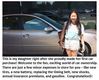 “Will you take $750 for that 2013 BMW?” – Helping my teenager buy her first car
