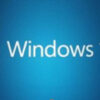 Windows 10 logo on blue background.