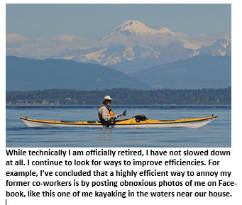 weekly report - retirement - kayaking