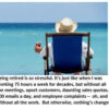 Man relaxing on beach with drink.