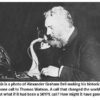 Man using early telephone device, historical setting.