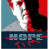Campaign poster parody with "Hope" crossed out.