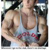 Man in gym wear flexing muscles.