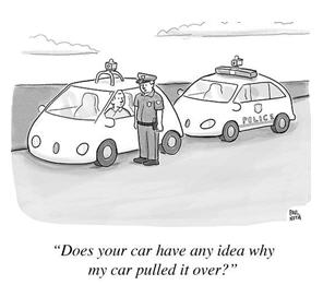 self-driving car - cartoon