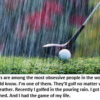 Golf club and ball in the rain.