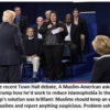 Town hall debate with audience interaction.