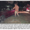 Man with stuck car being towed.
