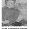 Child sitting on Santa's lap, smiling.