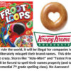 Froot Loops and Krispy Kreme branding humor.