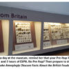 Display of British fossils in museum.