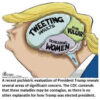 Cartoon brain labeled with negative traits.