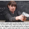 Teacher holding a handgun in classroom.