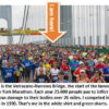 Crowd running across Verrazzano-Narrows Bridge, marathon.