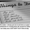 To-do list with unchecked tasks.