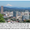 Portland cityscape with Mount Hood background.