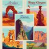 The Mighty Five Utah National Parks Poster.
