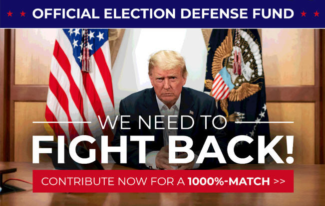 Thank You for Your Donation to Donald Trump’s Election Defense Fund