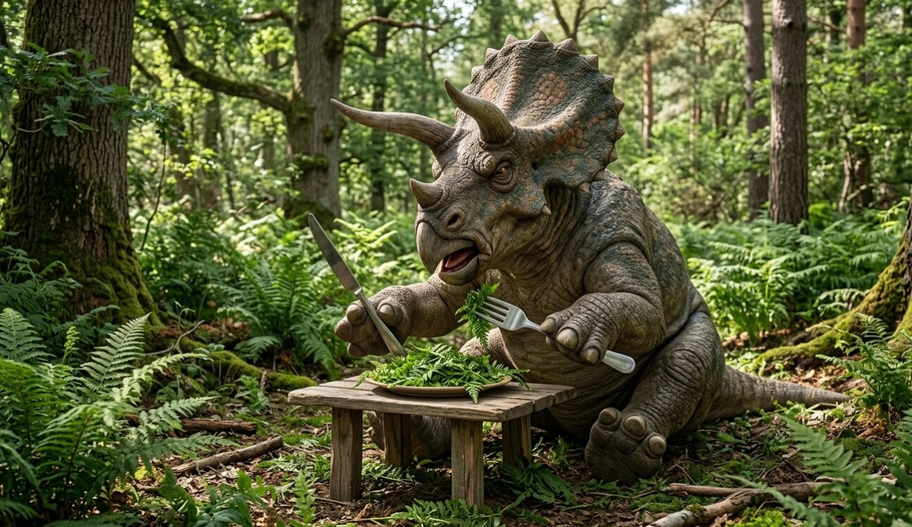 Could the Triceratops actually eat with cutlery, as some researchers have speculated? Um, no. Those researchers are idiots. Forks and knives didn’t exist way back then. That said, Triceratops were extremely adept at foraging and – now this may surprise you – quilting. Science is amazing!