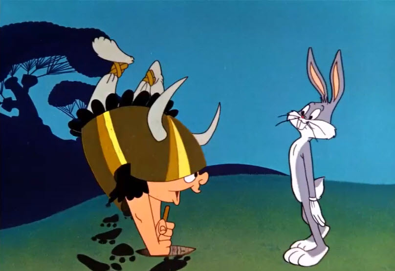This is a scene from the 1957 Looney Tunes feature film What’s Opera, Doc? In this scene, Elmer Fudd is digging a hole, attempting to find the “wabbit” as Bugs stands watching him toil in vain. As usual, Elmer is trying to kill Bugs. But he’ll fail miserably, like always. I find this hilarious. My adult daughter thinks I need serious therapy.